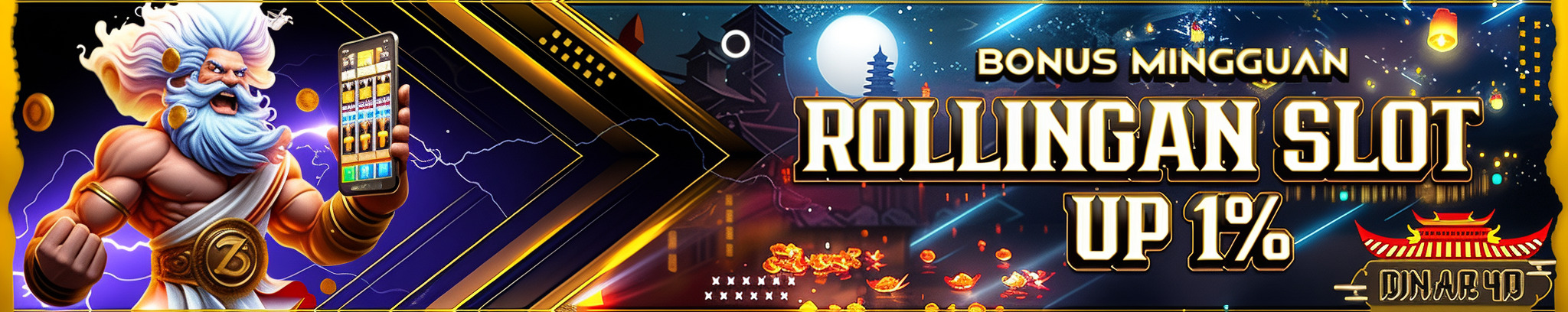 Bonus mingguan rollingan slot up hingga 1%